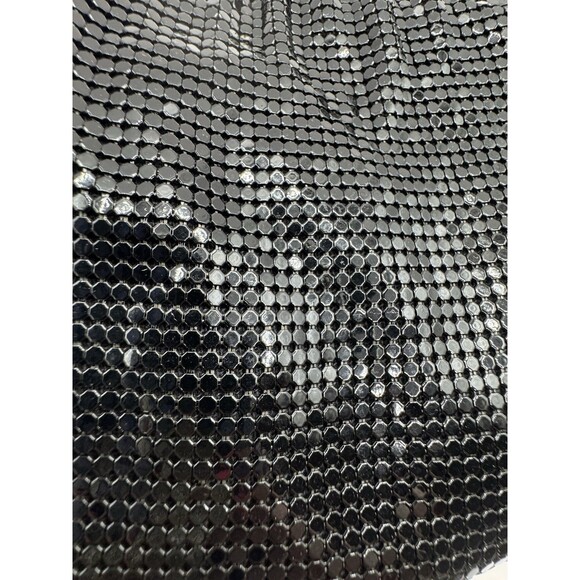 Whiting & Davis Vtg Black Mesh Evening Bag Rhinestone Chain Strap Formal NEW Tag - Picture 13 of 15